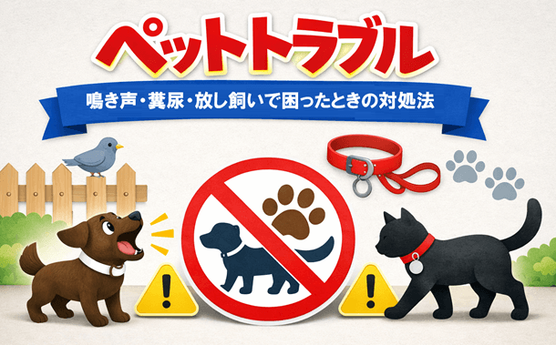 ペットトラブル（鳴き声・糞尿・放し飼い）で困ったときの対処法