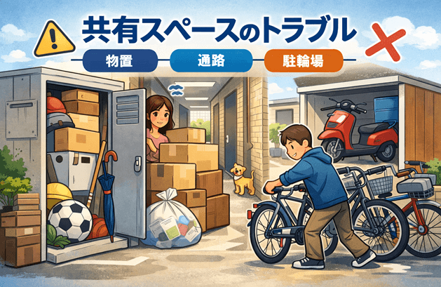 共有スペース（通路・駐輪場・物置）で困ったときの対処法